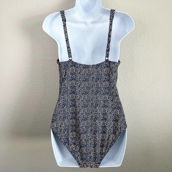 Bond Eye Australia Swim Suit Women's 10 D/DD One Piece Ruched Blue Gold Pattern - Picture 4 of 7